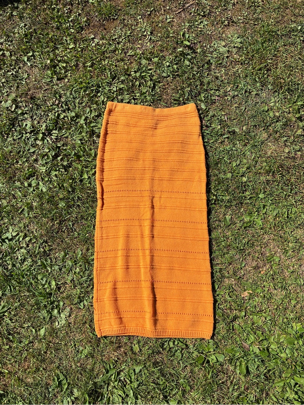 Woman’s Freshman 1996 orange knit long skirt